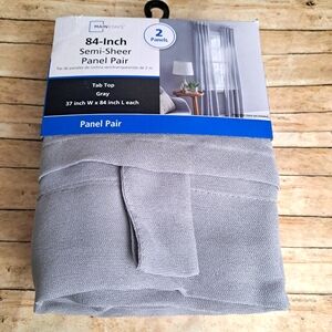 Mainstays Gray Semi-Sheer Panel Pair